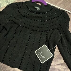 Black Sweater with Studded Detail